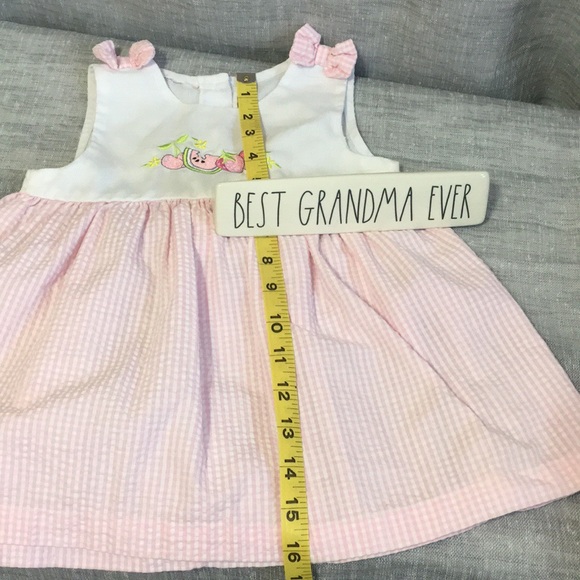 Girls Sleeveless Seersucker Summer Dress - Picture 7 of 7